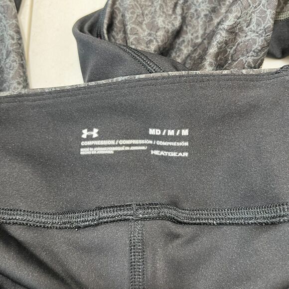 Under Armour Leggings Womens M Gray‎ Compression Run Train Workout Fitness Gym - Picture 3 of 8